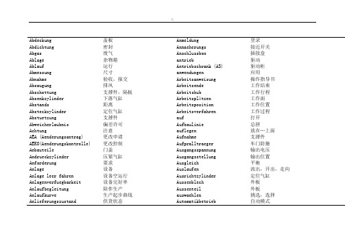 大众机动车集团公司的普通通常德语词汇资料