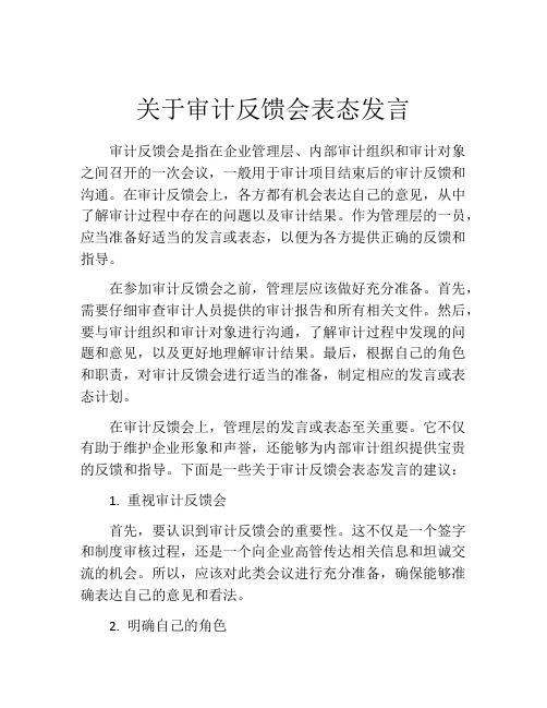 关于审计反馈会表态发言