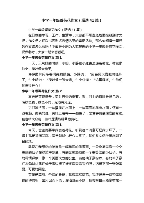 小学一年级看荷花作文(精选41篇)