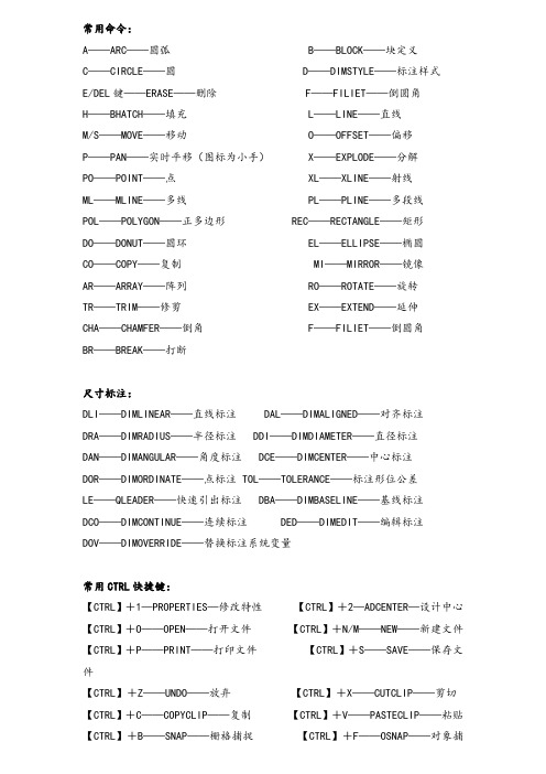 CAD命令、特殊符号代码大全