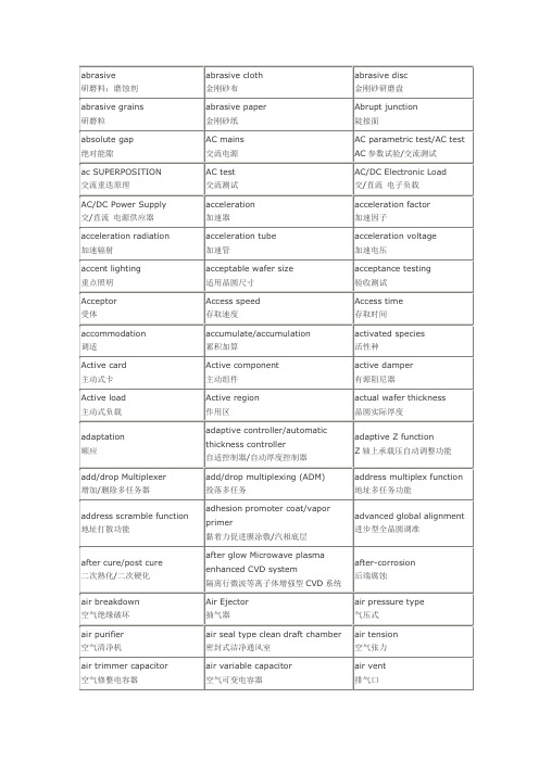电子电工英文词汇