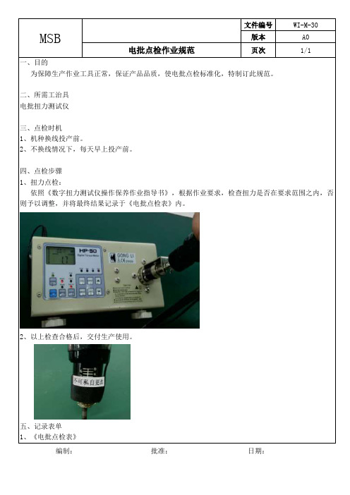 电批点检作业规范