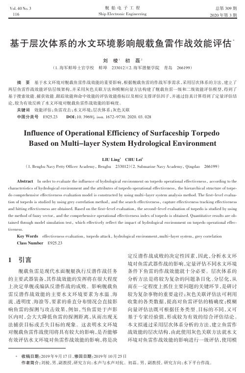 基于层次体系的水文环境影响舰载鱼雷作战效能评估