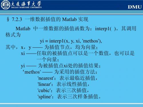 插值拟合 MATLAB