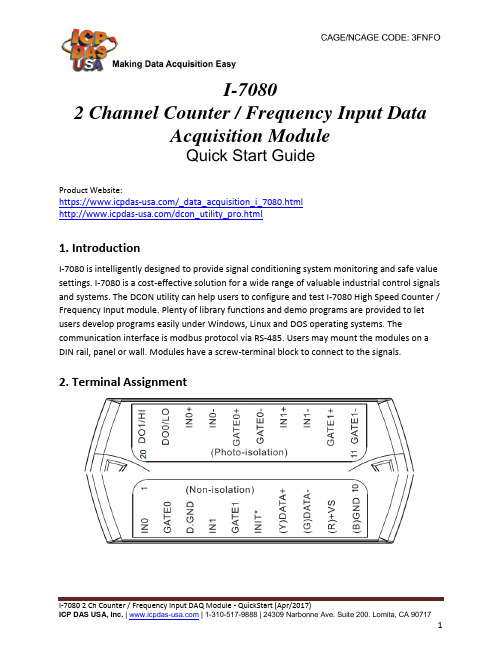 ICP DAS I-7080 2 Ch Counter Frequency Input DAQ Mo