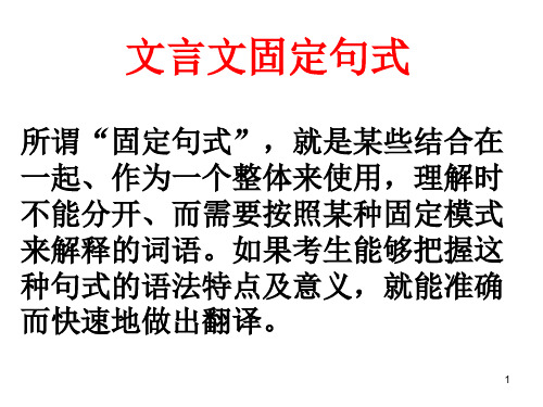 高中语文 文言文专题复习课件：文言固定句式 课件(17张PPT)