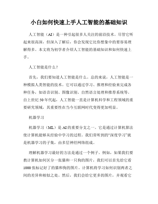 小白如何快速上手人工智能的基础知识