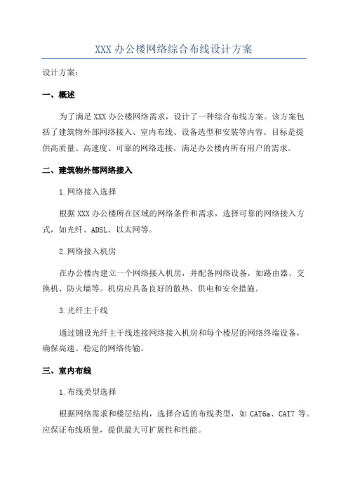 XXX办公楼网络综合布线设计方案