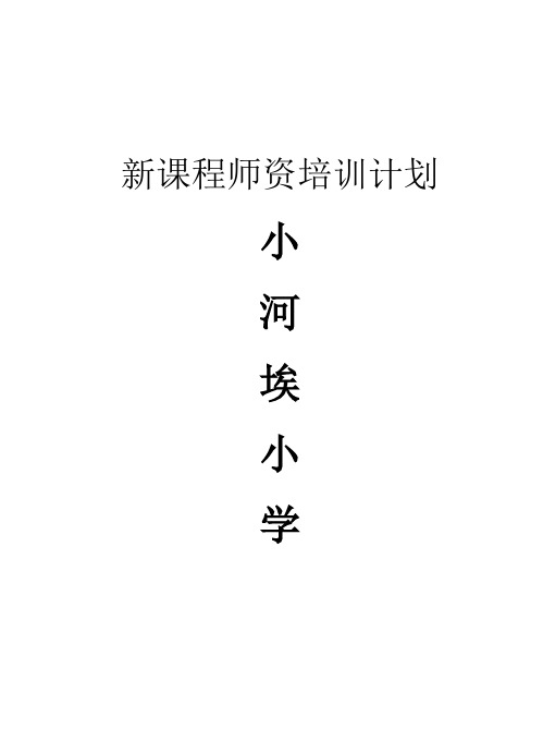 金山小学基础教育新课程师资培训计划04.7