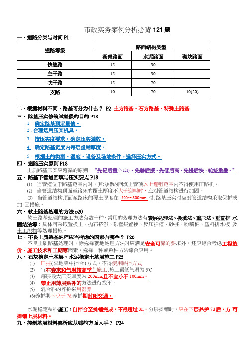 《市政》案例必背121问