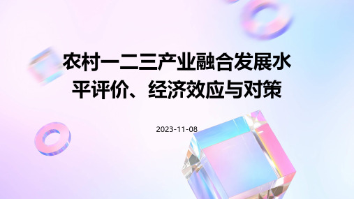 农村一二三产业融合发展水平评价、经济效应与对策