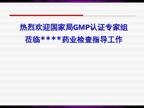 GMP认证现场汇报