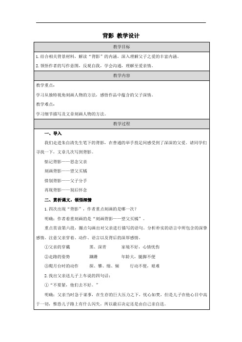 背影 教学设计 部编版语文八年级上册 (2)