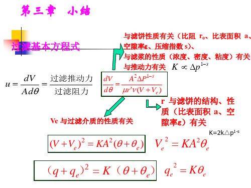 化工原理第三章   小结