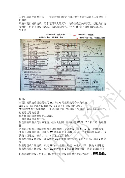 上海三菱电梯门机调试方法