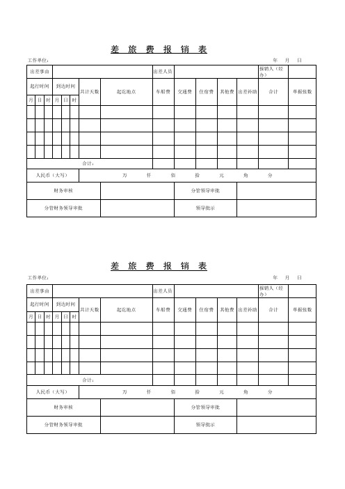 差旅费报销表