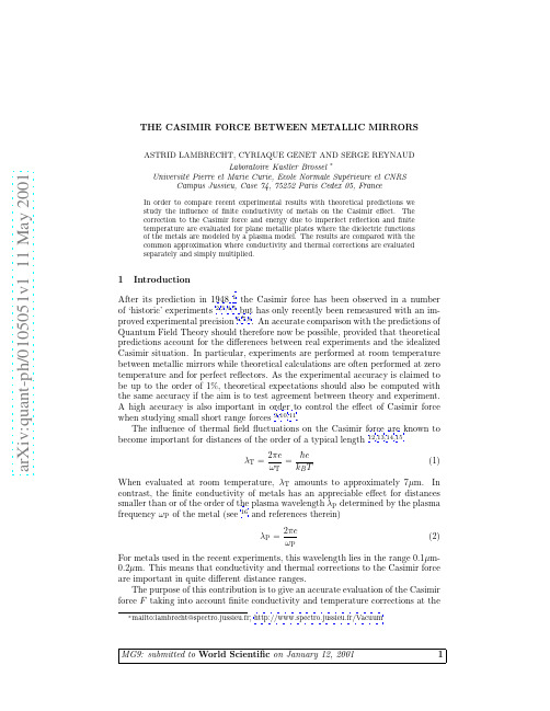 The Casimir force between metallic mirrors