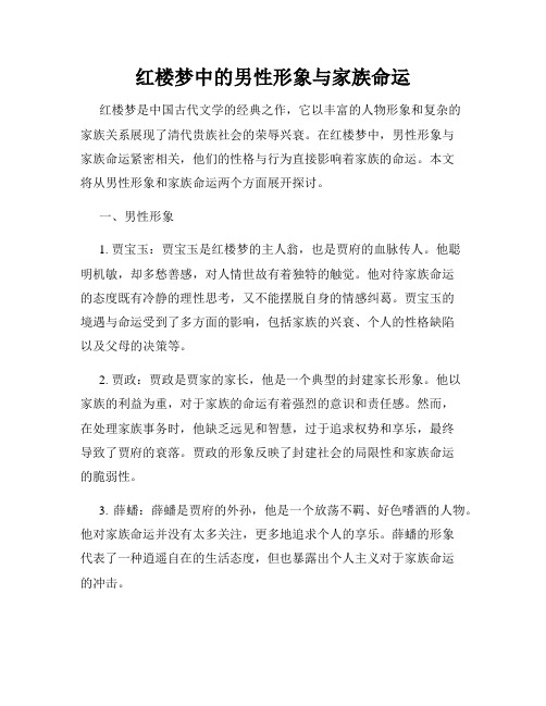 红楼梦中的男性形象与家族命运