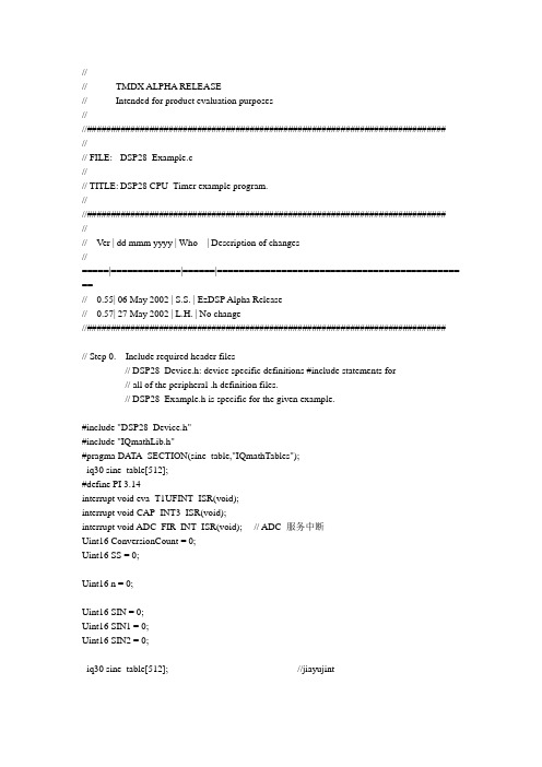 基于DSP2812控制的单相光伏逆变器程序代码