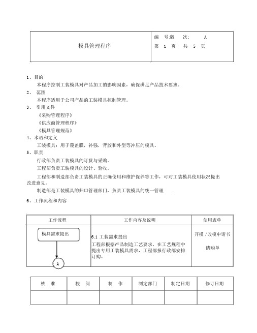 模具管理程序(最新)