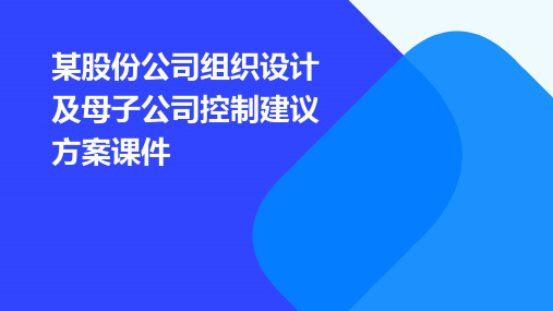 某股份公司组织设计及母子公司控制建议方案课件