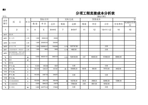 经济活动分析表