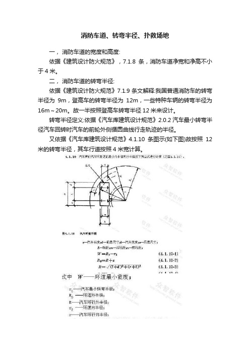 消防车道、转弯半径、扑救场地