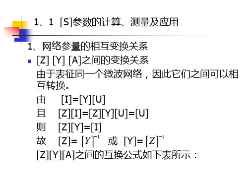 [S]参数的计算、测量及应用和多端口网络