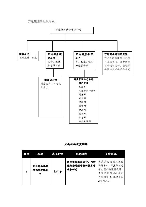 万达集团的组织形式