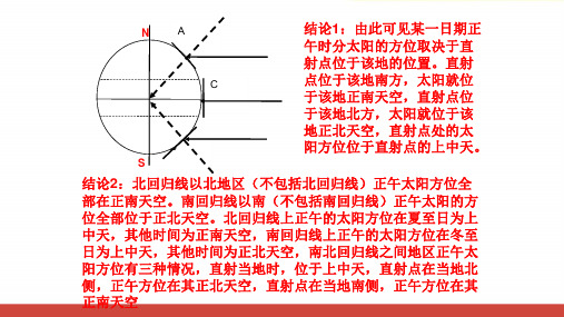 高中地理公开课PPT课件正午太阳方位、日出日落方位和太阳视运动