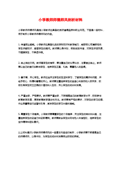 小学教师师德师风剖析材料