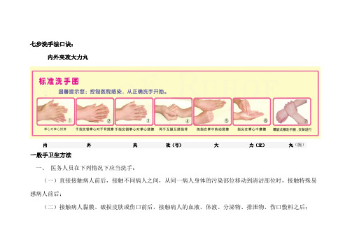 七步洗手法图示及口诀