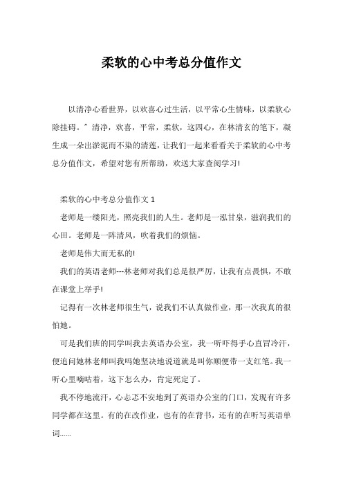 (中考作文)柔软的心中考满分作文