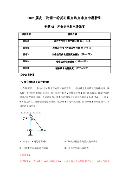 专题45 库仑定律和电场强度(解析版)