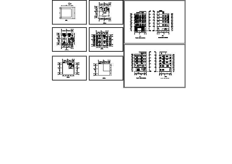 某地区大型多层商住楼建筑详细设计图纸