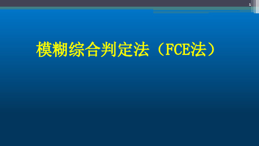 模糊综合评价法(终版)