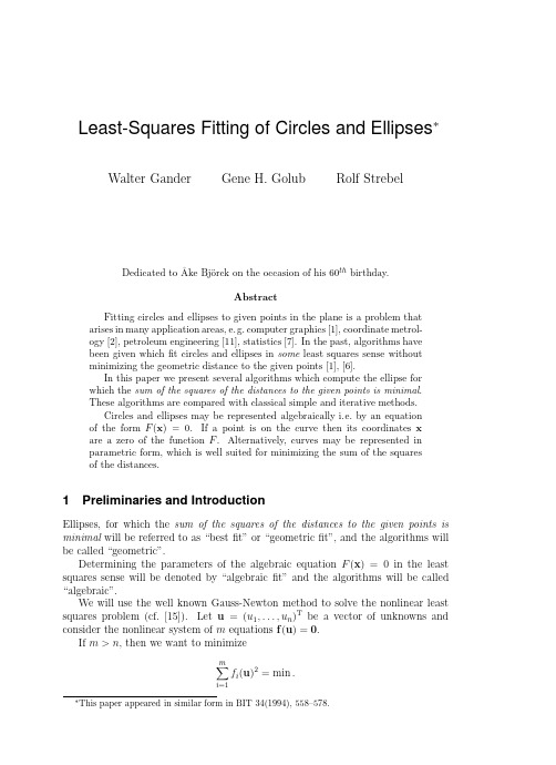 Least-Squares Fitting of Circles and Ellipses