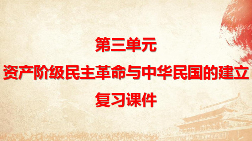 2019秋人教部编版八年级上册历史第三单元强化复习课件