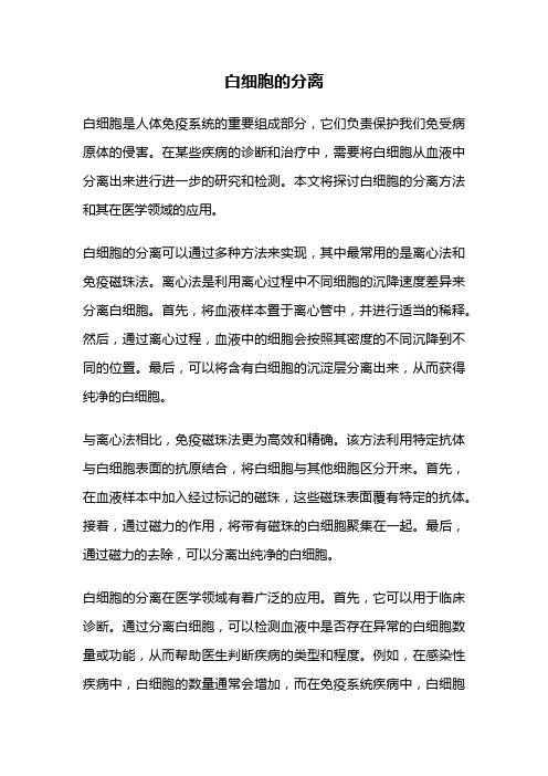 白细胞的分离