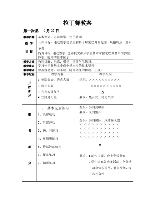 第二课堂拉丁舞教案