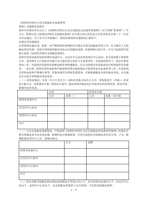 《深圳经济特区公民无偿献血及血液管理