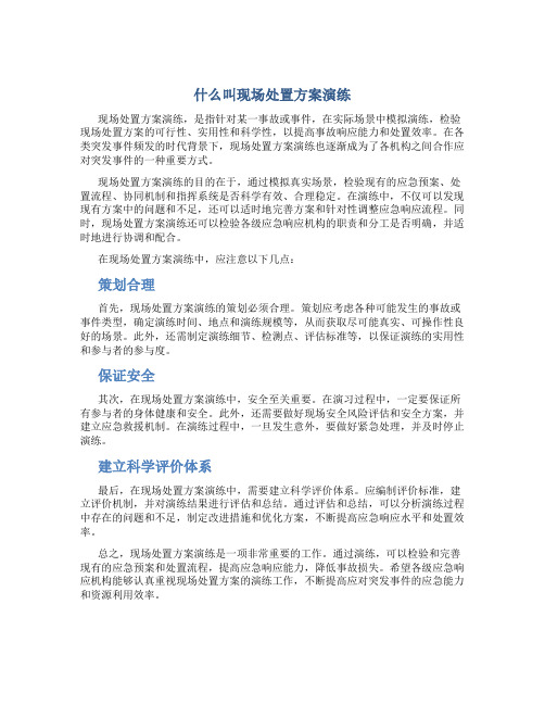 什么叫现场处置方案演练