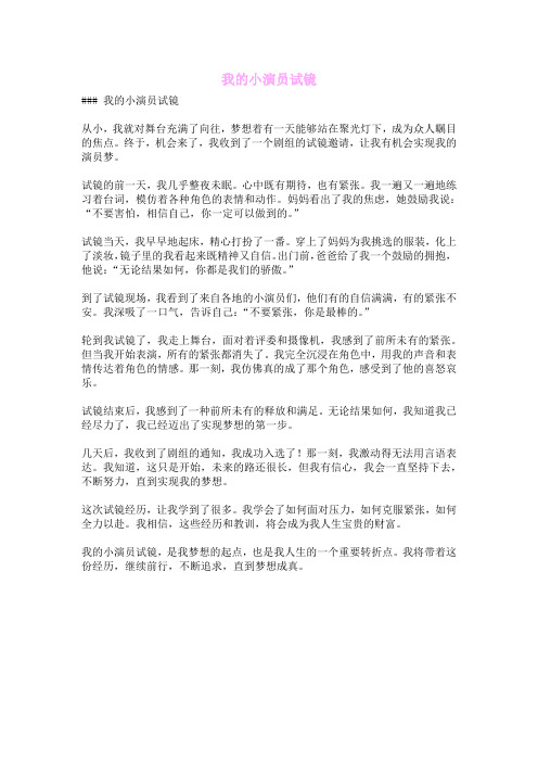 我的小演员试镜