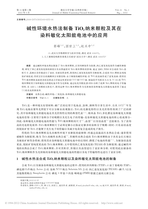 碱性环境水热法制备TiO_2纳米颗粒及其在染料敏化太阳能电池中的应用