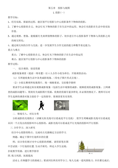 新北师大版九年级上数学第五章教案