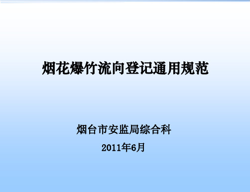 烟花爆竹流向登记通用规范分解