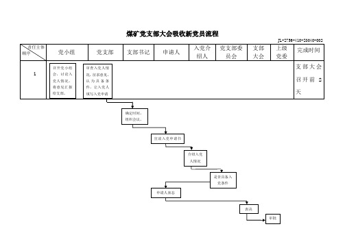 煤矿党支部大会吸收新党员流程