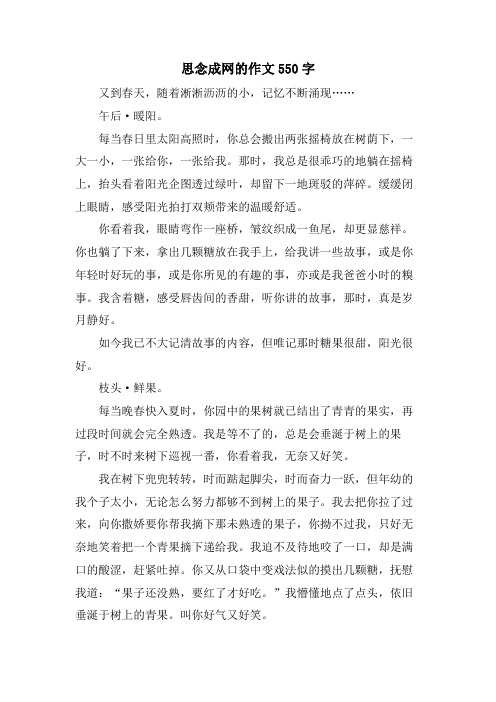 思念成网的作文550字