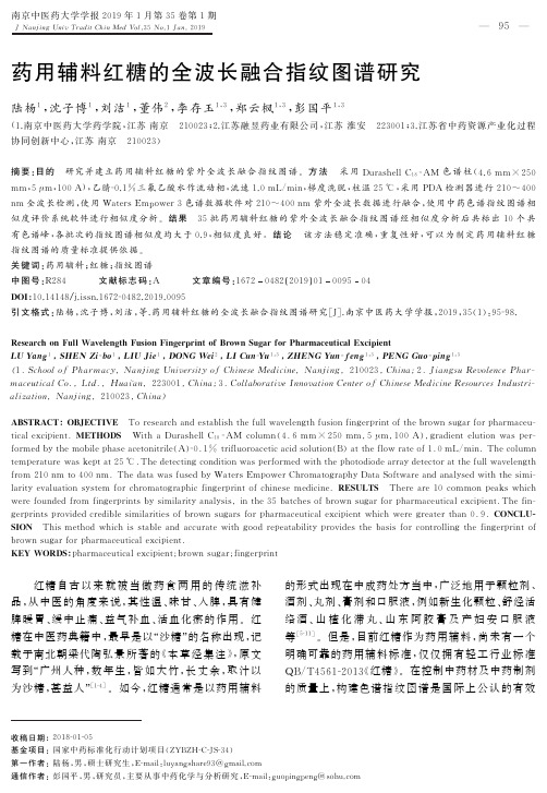 药用辅料红糖的全波长融合指纹图谱研究