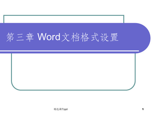 《Word文档格式设置》PPT课件